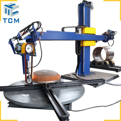 The dual dish head and shell polisher automatic tank Polishing machine from Trancar Industries