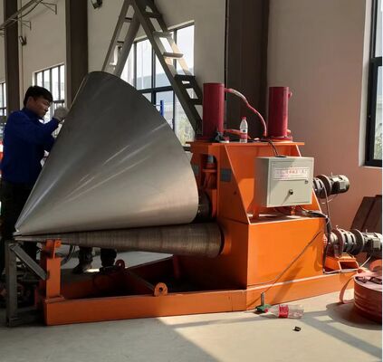 Máquina de dobra de placas de cone de aço, cabeça cónica, rolos hidráulicos